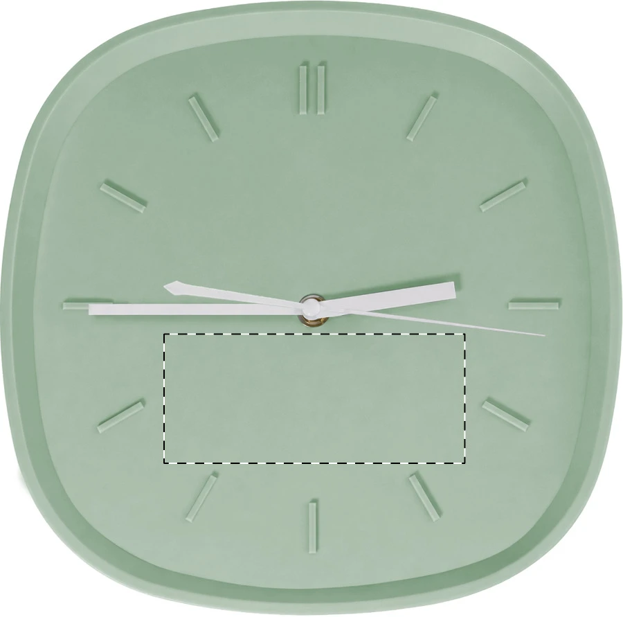 Rectra RPR nástenné hodiny – mint green – tlačová plocha – Predná strana - spodná časť