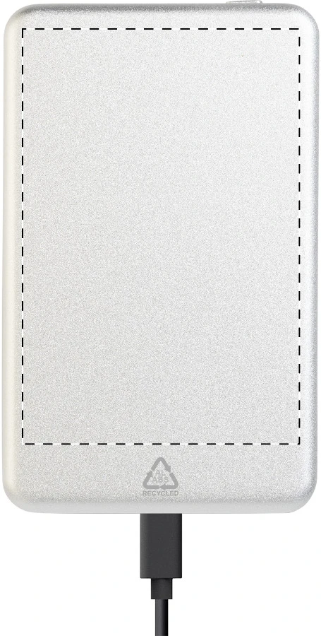 RaluLux powerbanka – silver – tlačová plocha – Zadná strana