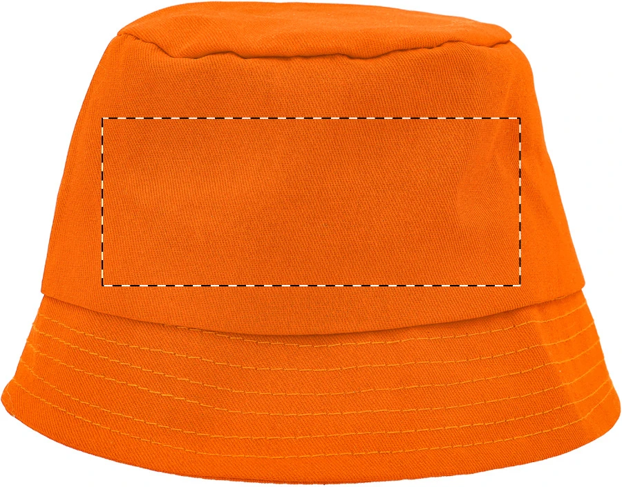 Bucketo rybársky klobúk – orange – tlačová plocha – Predná strana