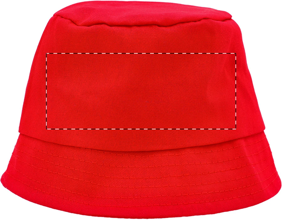 Bucketo rybársky klobúk – red – tlačová plocha – Predná strana