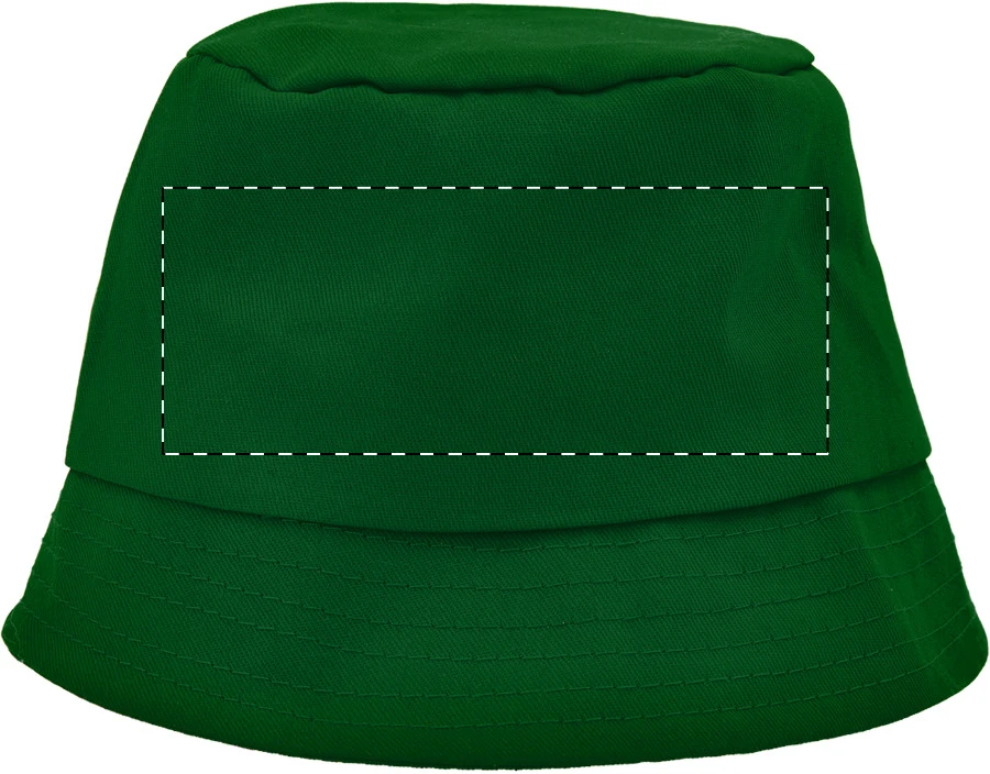 Bucketo rybársky klobúk – green – tlačová plocha – Predná strana