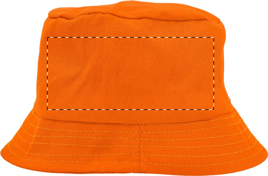 Bucketo rybársky klobúk – orange – tlačová plocha – Ľavá strana