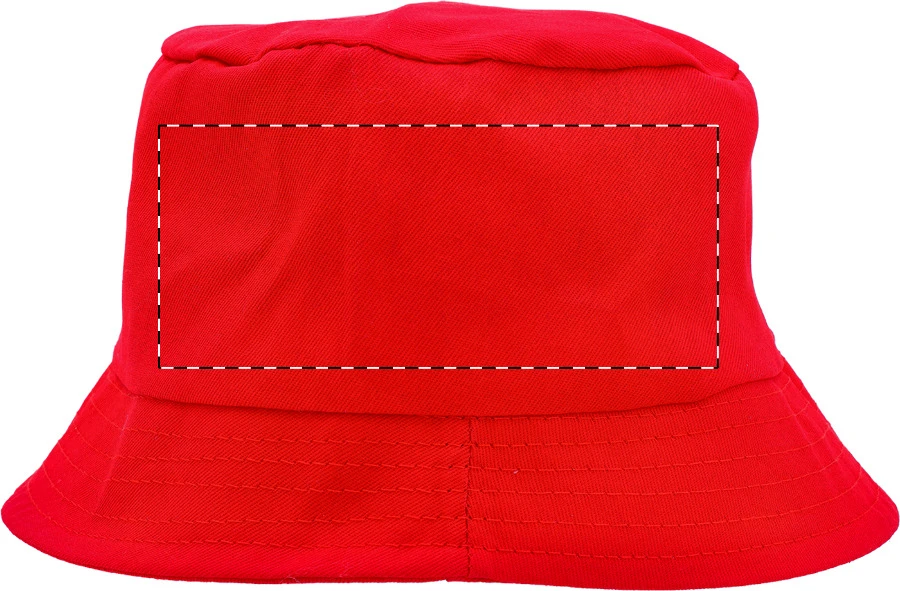 Bucketo rybársky klobúk – red – tlačová plocha – Ľavá strana