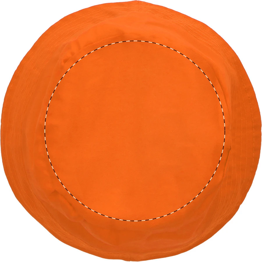 Bucketo rybársky klobúk – orange – tlačová plocha – Vrchná časť