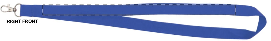 Event šnúrka na krk – blue – tlačová plocha – Pravá stuha - predná strana
