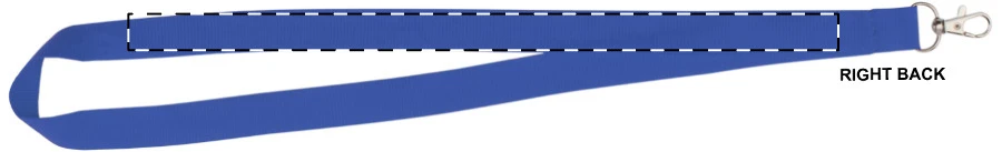 Event šnúrka na krk – blue – tlačová plocha – Pravá stuha - zadná strana