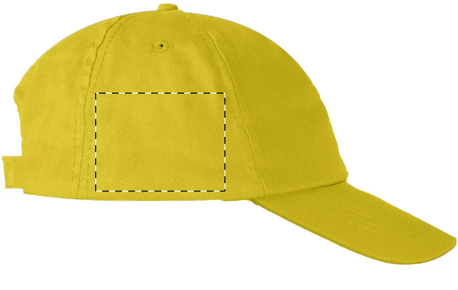 Reggie šiltovka – žltá – tlačová plocha – Pravá strana