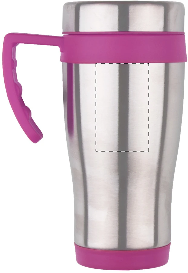 Caprol Plus termo hrnček – pink – tlačová plocha – Ľavák
