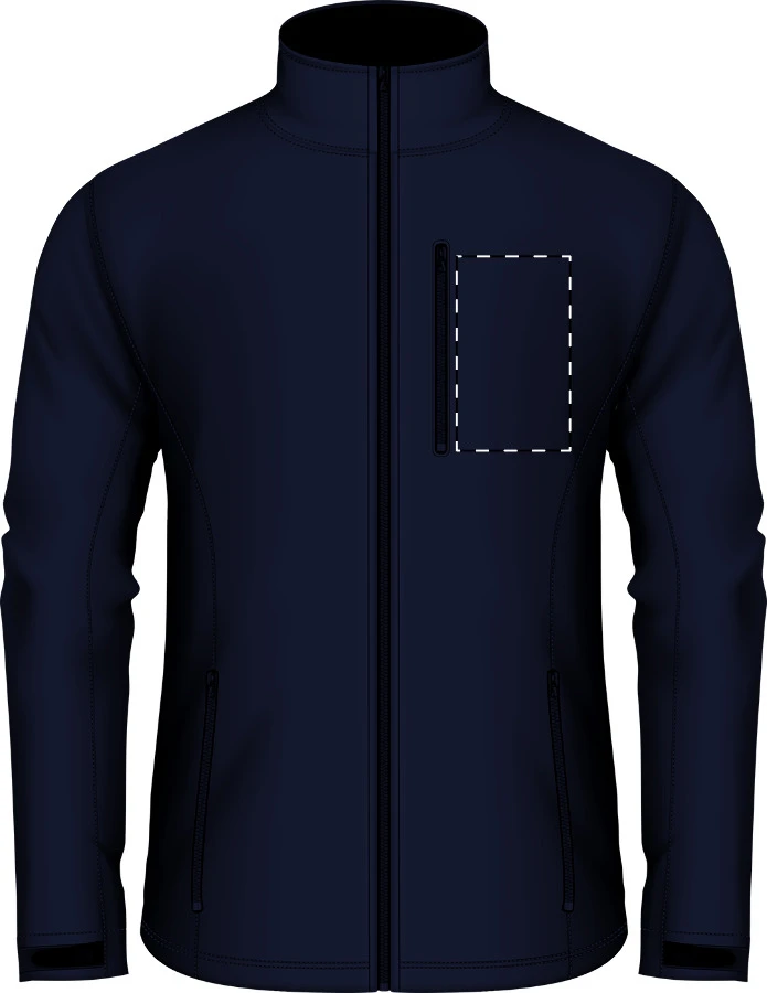 Toasta softshellová bunda – dark blue – tlačová plocha – Ľavá hruď