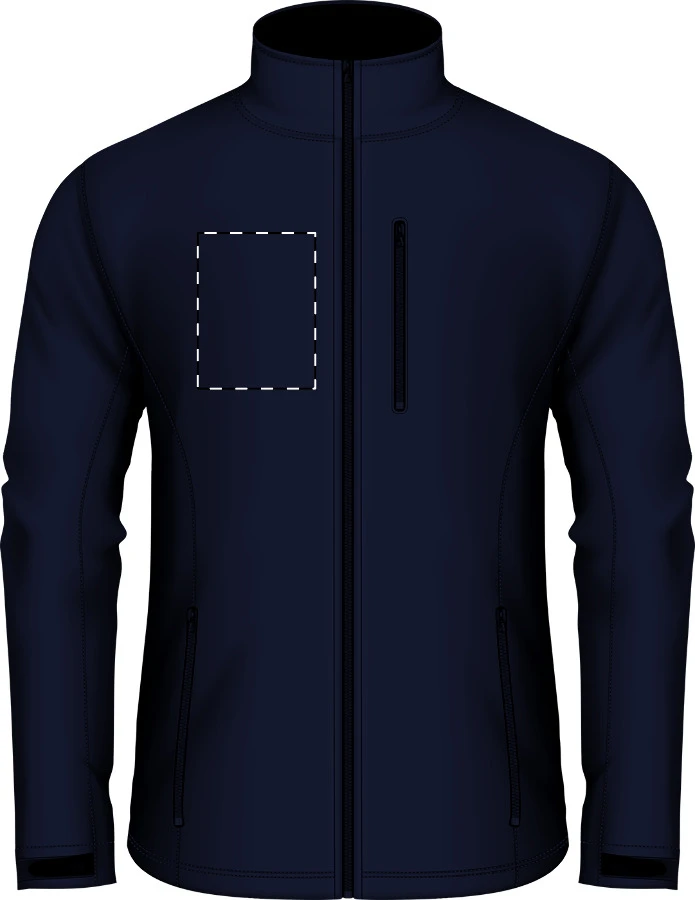 Toasta softshellová bunda – dark blue – tlačová plocha – Pravá hruď
