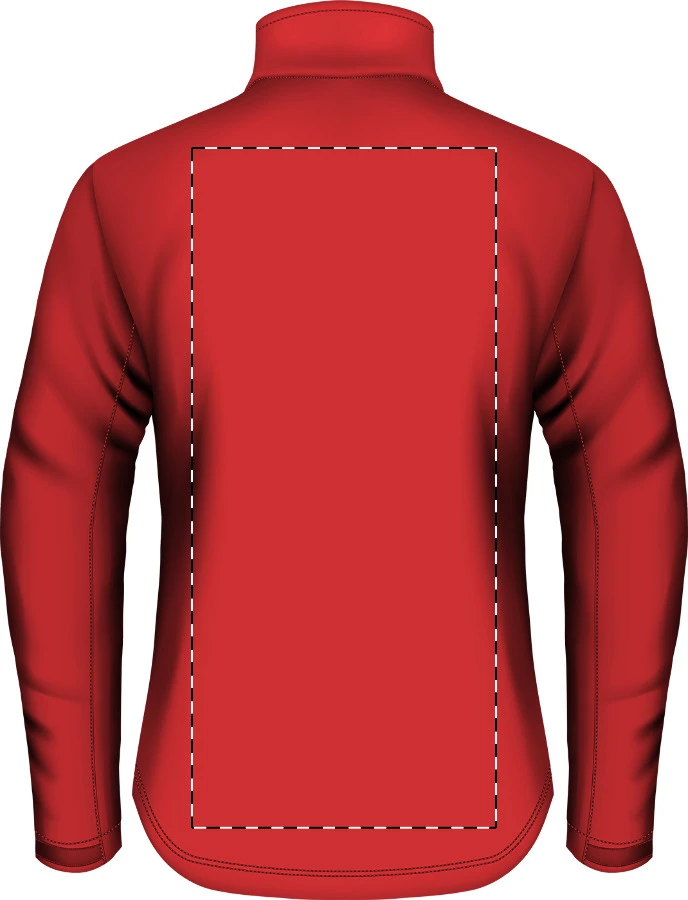 Toasta softshellová bunda – red – tlačová plocha – Zadná strana