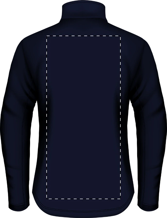 Toasta softshellová bunda – dark blue – tlačová plocha – Zadná strana