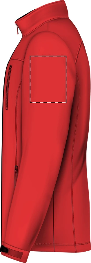 Toasta softshellová bunda – red – tlačová plocha – Ľavý rukáv