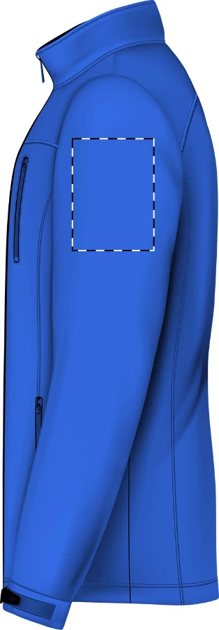 Toasta softshellová bunda – blue – tlačová plocha – Ľavý rukáv