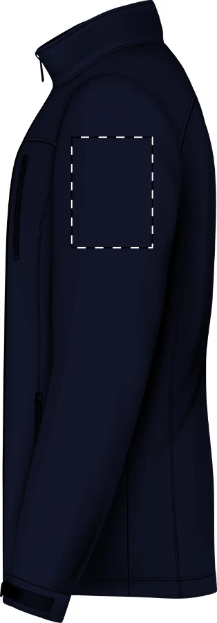 Toasta softshellová bunda – dark blue – tlačová plocha – Ľavý rukáv