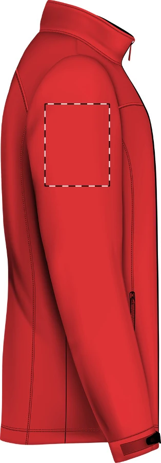 Toasta softshellová bunda – red – tlačová plocha – Pravý rukáv