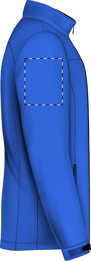 Toasta softshellová bunda – blue – tlačová plocha – Pravý rukáv