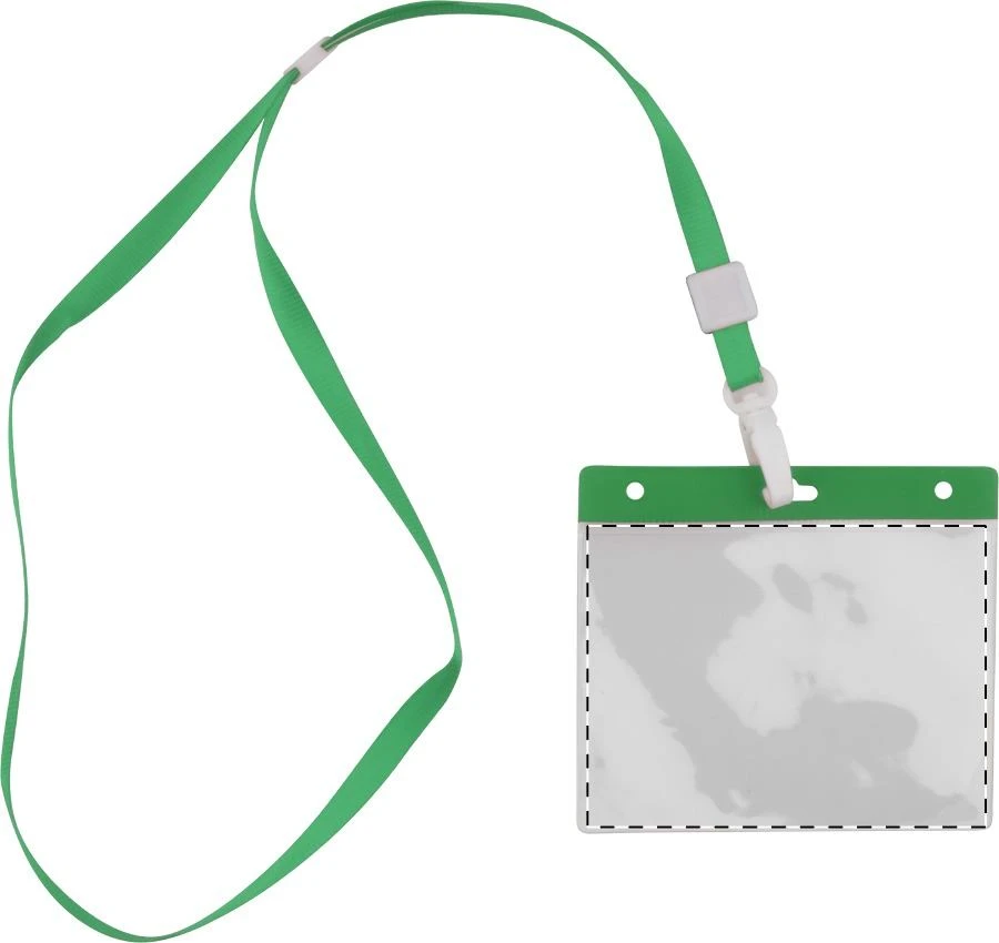 Ballek šnúrka na krk – green – tlačová plocha – Papierová vložka - predná strana