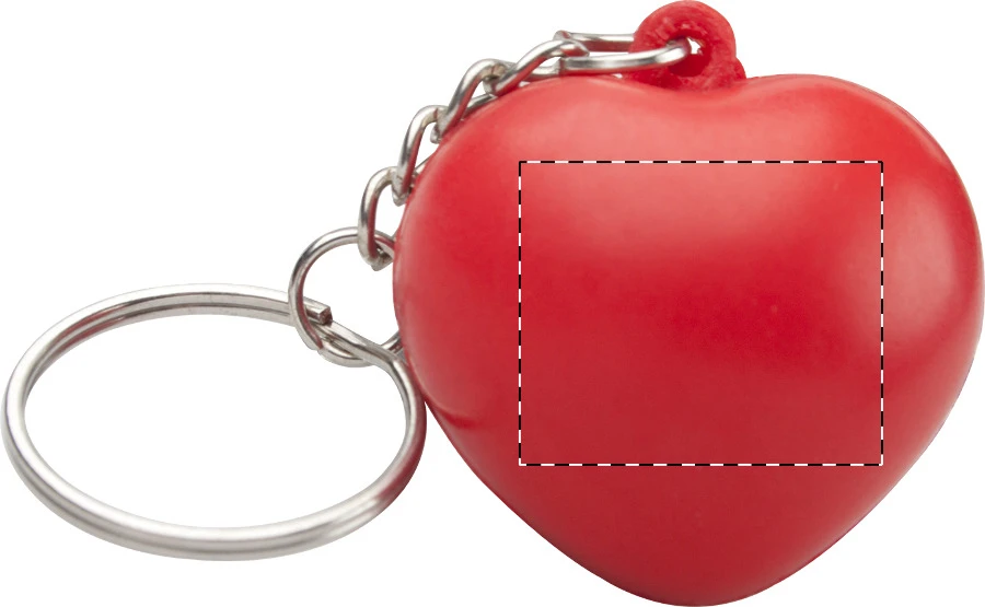 Cutix antistresová loptička - kľúčenka – red – tlačová plocha – Predná strana