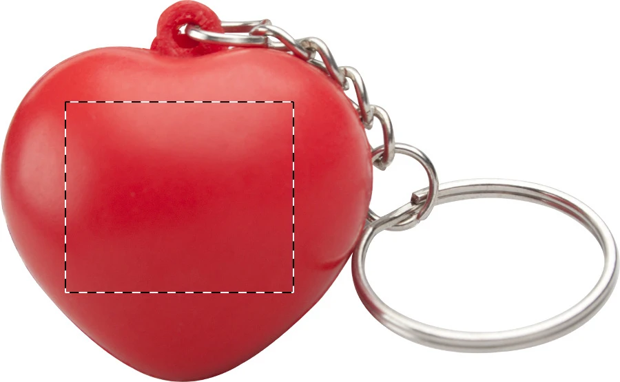 Cutix antistresová loptička - kľúčenka – red – tlačová plocha – Zadná strana
