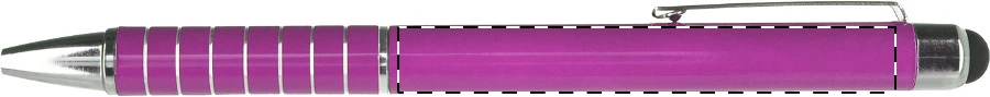 Gambit dotykové guľôčkové pero – pink – tlačová plocha – Na telo - pre praváka