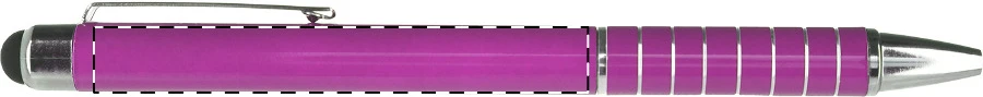 Gambit dotykové guľôčkové pero – pink – tlačová plocha – Na telo - pre ľaváka