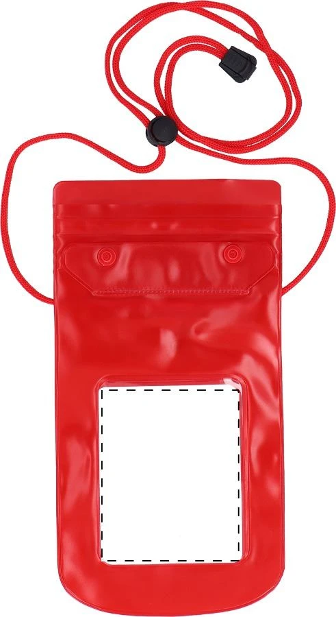 Chopy vodeodolné puzdro na mobil – red – tlačová plocha – Predná strana