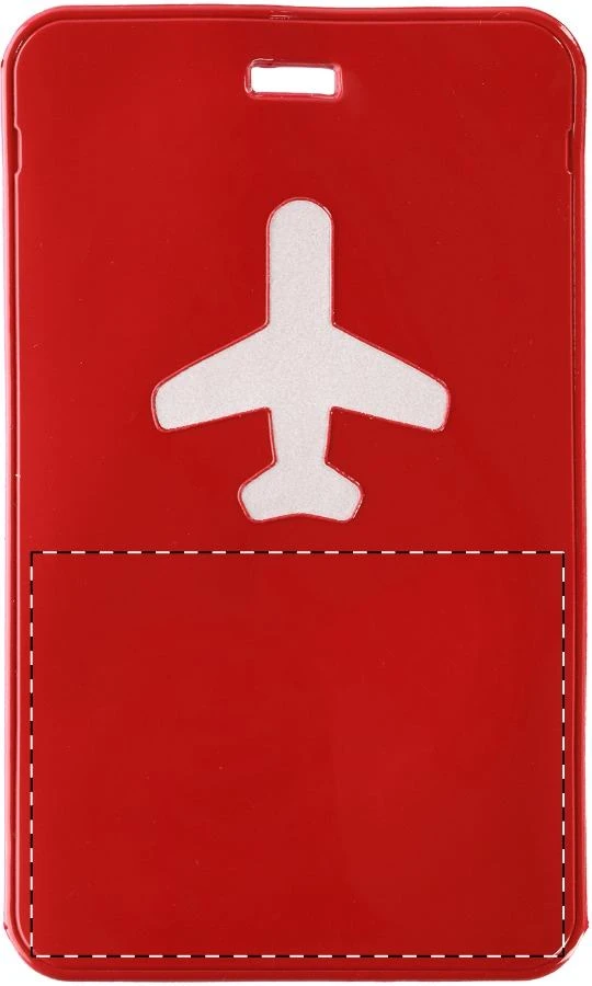 Denver visačka na batožinu – red – tlačová plocha – Predná strana