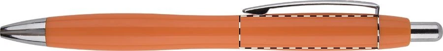 Auckland guľôčkové pero – orange – tlačová plocha – Pod klipom - pre praváka