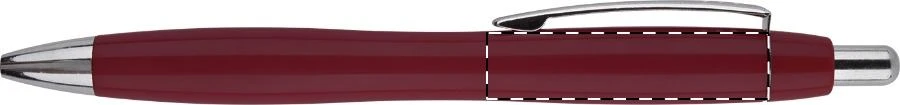 Auckland guľôčkové pero – claret – tlačová plocha – Pod klipom - pre praváka