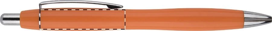 Auckland guľôčkové pero – orange – tlačová plocha – Pod klipom - pre ľaváka