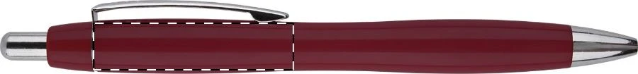 Auckland guľôčkové pero – claret – tlačová plocha – Pod klipom - pre ľaváka