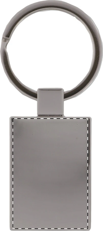 Rectangle prívesok na kľúče – silver – tlačová plocha – Zadná strana