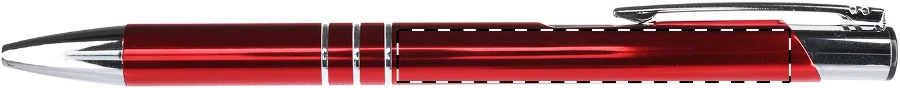 Channel guľôčkové pero – red – tlačová plocha – Na telo - pre praváka