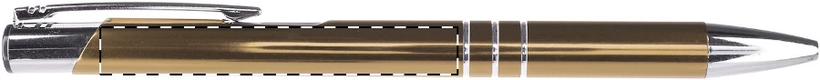 Channel guľôčkové pero – gold – tlačová plocha – Na telo - pre ľaváka