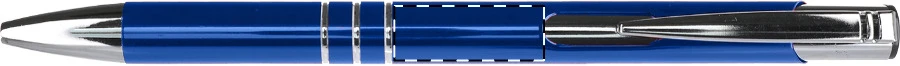 Channel guľôčkové pero – blue – tlačová plocha – Na telo v línii s klipom