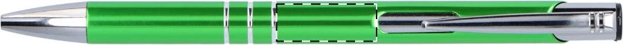 Channel guľôčkové pero – green – tlačová plocha – Na telo v línii s klipom