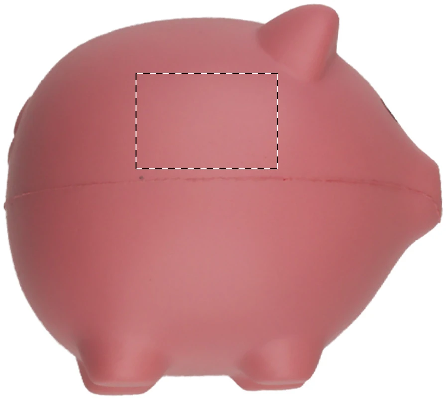 Oink antistresové prasiatko – rose – tlačová plocha – Ľavá strana