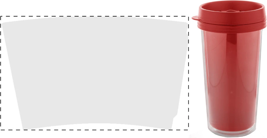 Poster termo hrnček – red – tlačová plocha – Papierová vložka