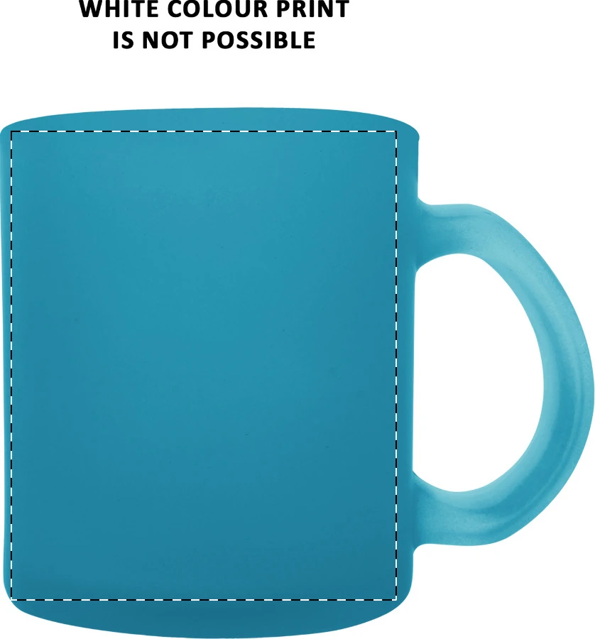 Forsa sklenený hrnček - 300 ml – blue – tlačová plocha – Pravák