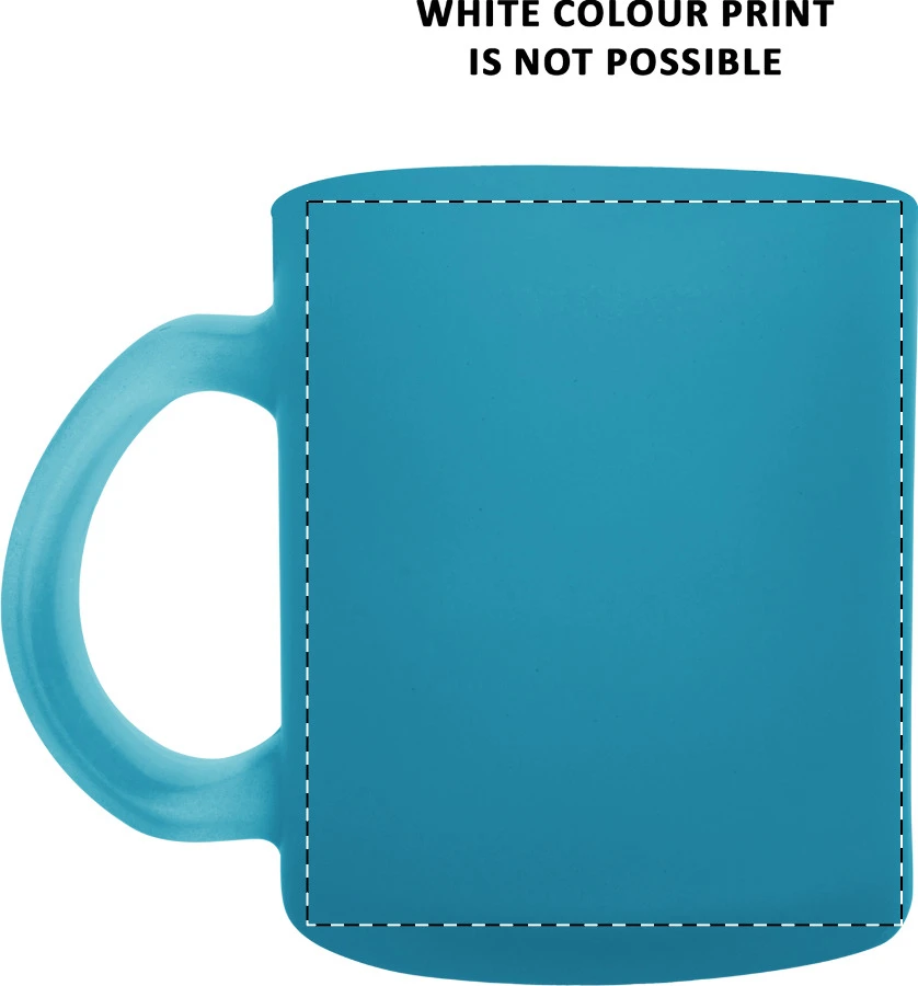 Forsa sklenený hrnček - 300 ml – blue – tlačová plocha – Ľavák