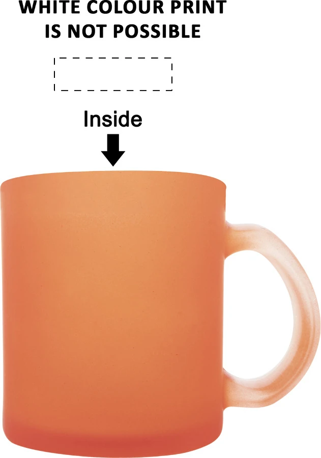 Forsa sklenený hrnček - 300 ml – orange – tlačová plocha – Vo vnútri - pre praváka