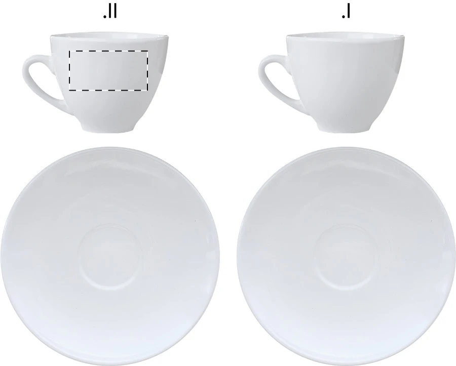 Mocca sada šálok na espresso – white – tlačová plocha – Šálka 1 - pre ľaváka