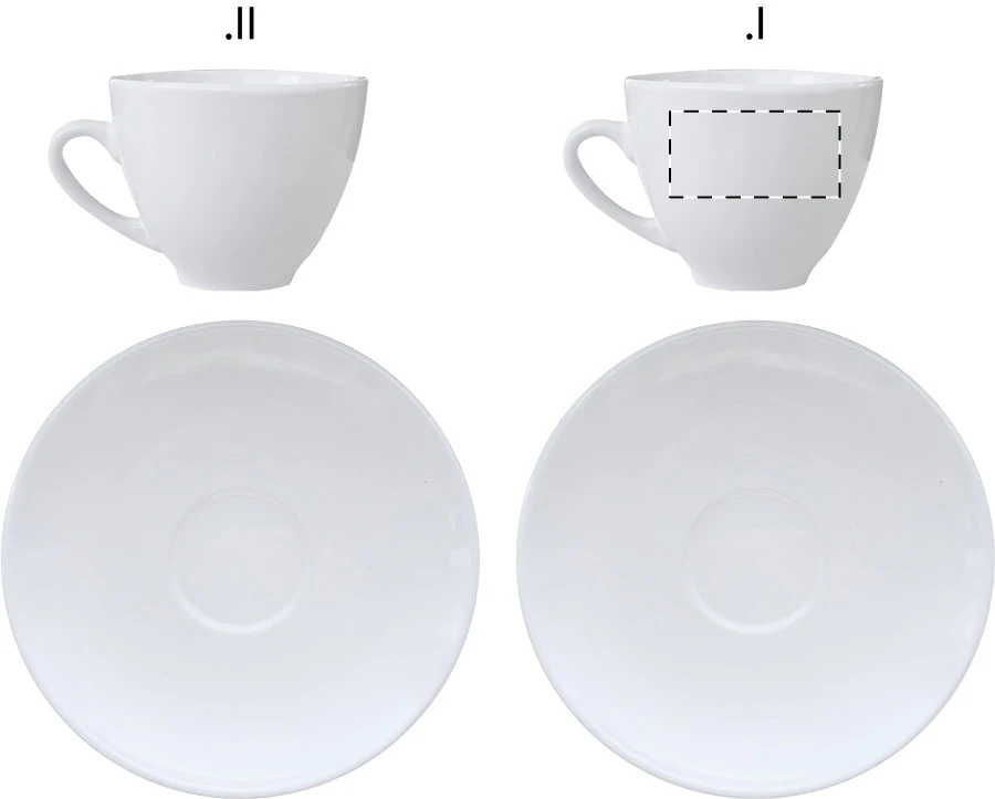 Mocca sada šálok na espresso – white – tlačová plocha – Šálka 2 - pre ľaváka