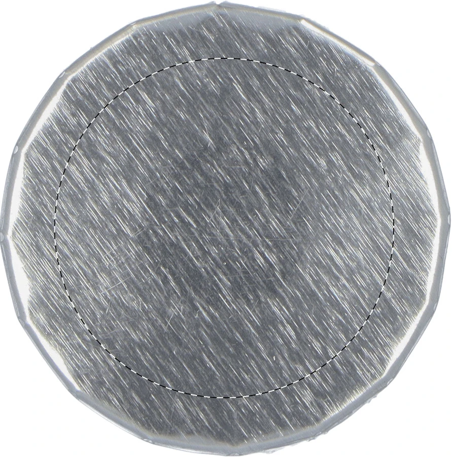 Click krabička s mintovými cukríkmi – silver – tlačová plocha – Vrchná časť