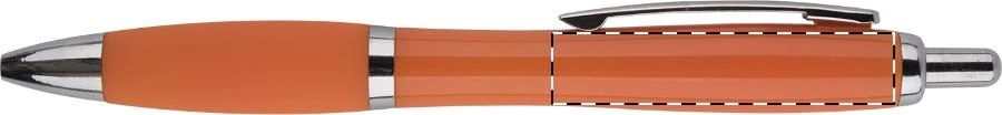 Compy guľôčkové pero – orange – tlačová plocha – Pod klipom - pre praváka