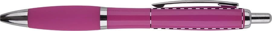Compy guľôčkové pero – pink – tlačová plocha – Pod klipom - pre praváka