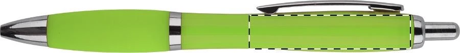 Compy guľôčkové pero – lime green – tlačová plocha – Pod klipom - pre praváka