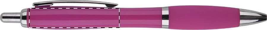 Compy guľôčkové pero – pink – tlačová plocha – Pod klipom - pre ľaváka