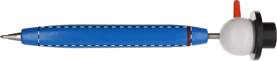 Göte guľôčkové pero, snehuliak  – blue – tlačová plocha – Na telo - pre praváka
